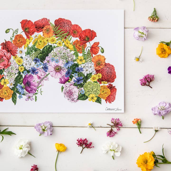 Botanical Rainbow - Art Print for wholesale by Catherine Lewis Design