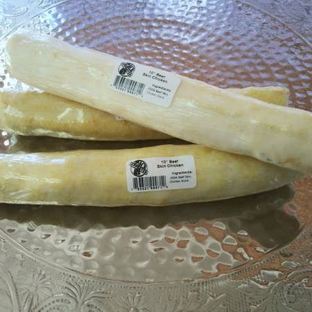 10" Beef Hide Chicken for wholesale by Pack approved dog treats