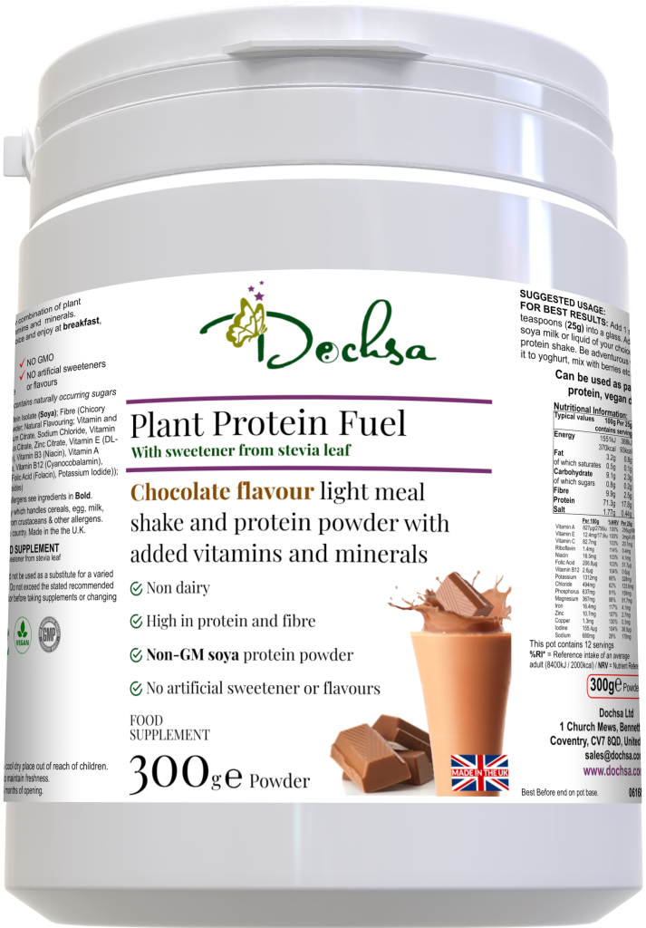 Dochsa Ltd – wholesale Protein/superfood powder – Plant Protein Fuel Powder Chocolate 300g (10.58oz) - Shake0