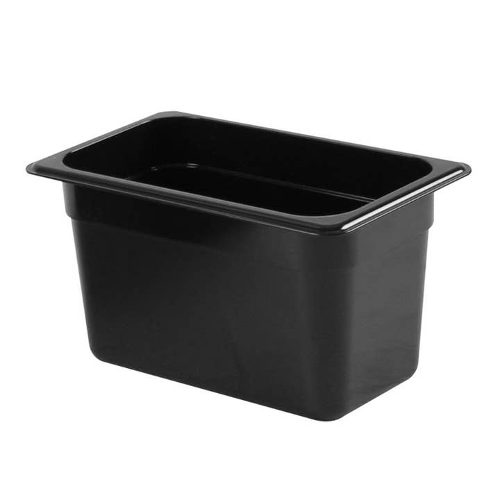 Quarter Size 6" Deep Polycarbonate Food Pan, Black, 4/PK for wholesale by KT Supply
