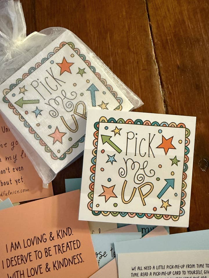 Pick Me Up Affirmation Cards for Mental Health & Wellness for wholesale by Mindfulnice