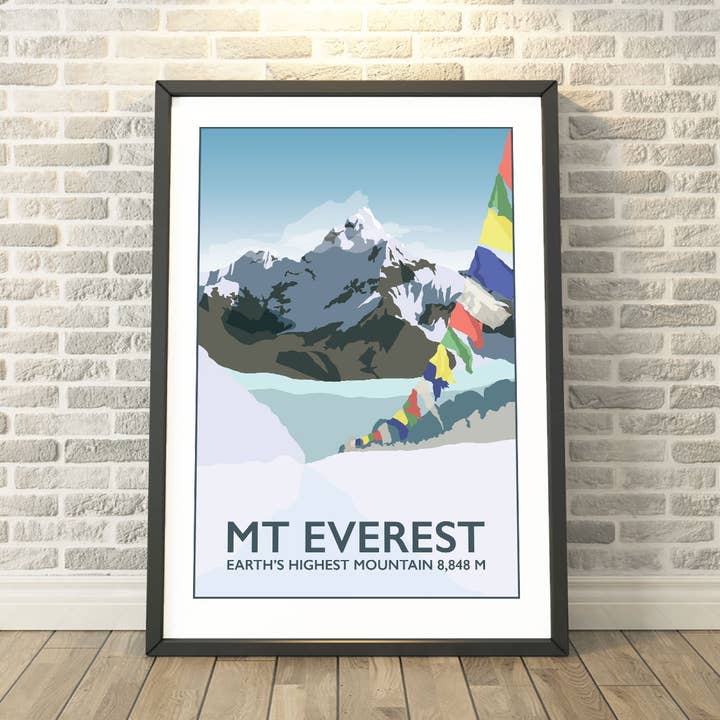 Mont Everest, Impression Népal, Torchon, Cartes & Cadeaux pour la vente par Tabitha Mary