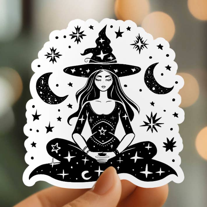 Mystical Monkey Toes - Vente Autocollant - Autocollant en vinyle Belle sorcière0