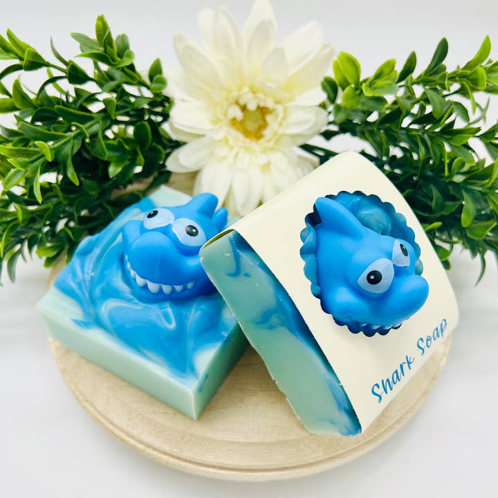 SARATOGA NATURAL BODY CARE LLC - Wholesale Bar Soap - Shark Handmade Soap Bar for Kids VEGAN COLD PROCESS