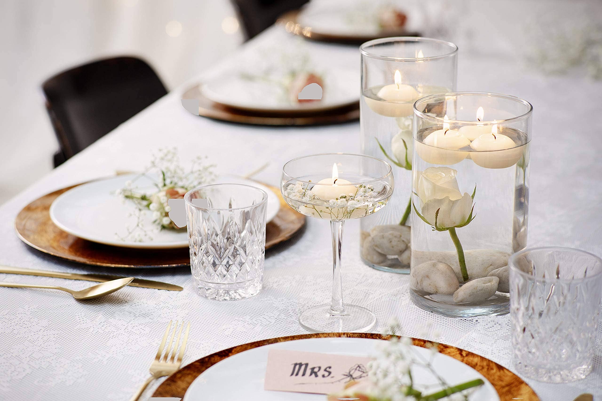 BOLSIUS - Wholesale Grappige kaars - Zwevende kaars van 1,75 inch, set van 20 stuks, ongeparfumeerd voor romantische bruiloftscenterpieces, decoraties, evenementen, zwembad of elke gelegenheid.17