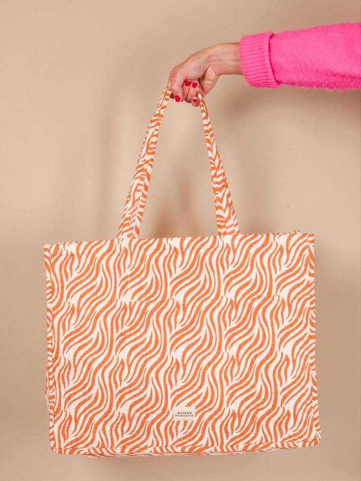 Zebra Camel Tote for wholesale by Maison Augustin
