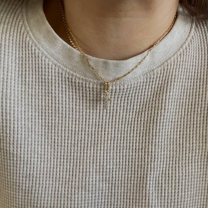 Amady Jewelry - Wholesale Pendant/charm necklace - Cross faith religious Jesus 18k GF glass charm necklace5