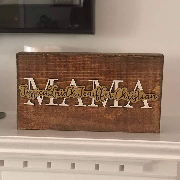 Moeder, vader, familie handgemaakte woondecoratie op maat voor wholesale door Dolce Crafts LLC