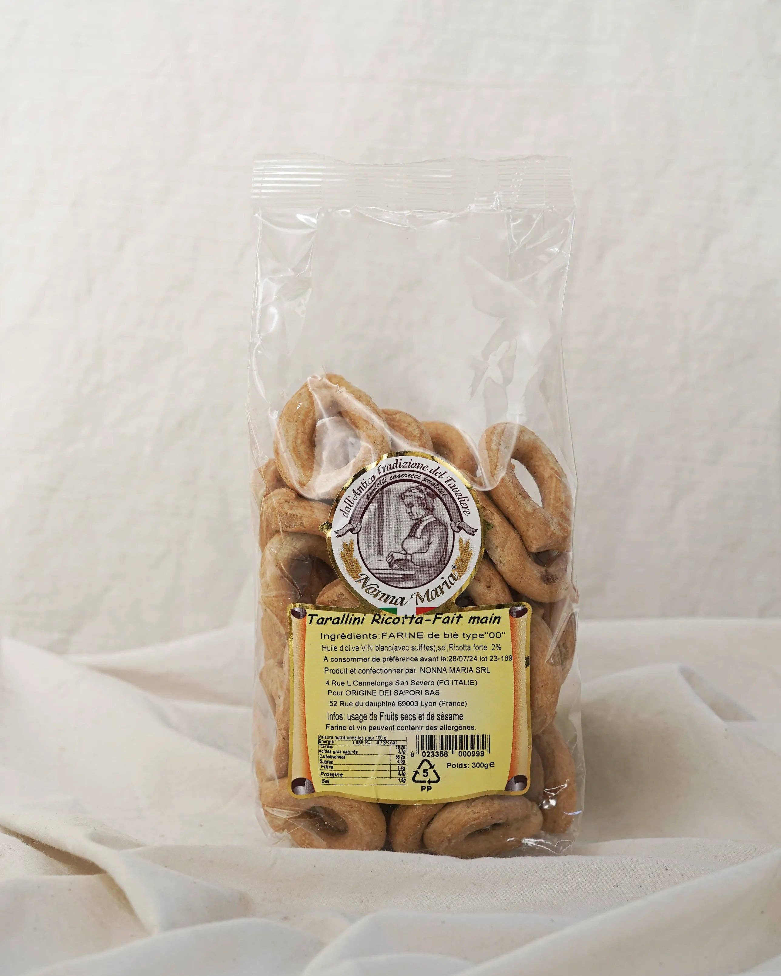 OLIO DI SERRA - Vente Biscuits - Tarallini Ricotta - Tarallini à la ricotta (300g)1