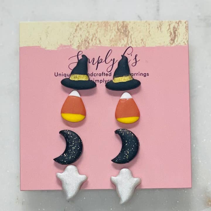 Halloween Stud Pack - Polymer Clay Earrings for wholesale by Simply C's
