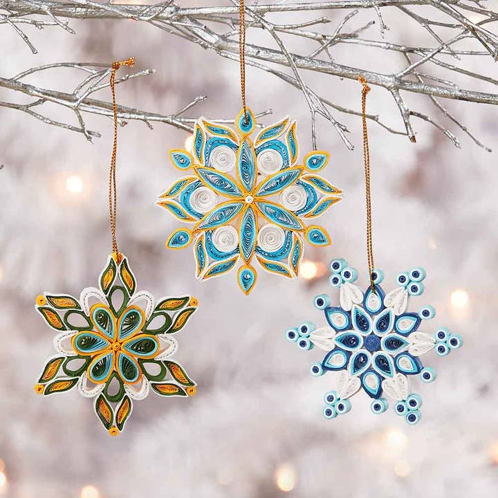 SERRV International - Wholesale Ornament Set - Quilled Snowflake Ornament Set1