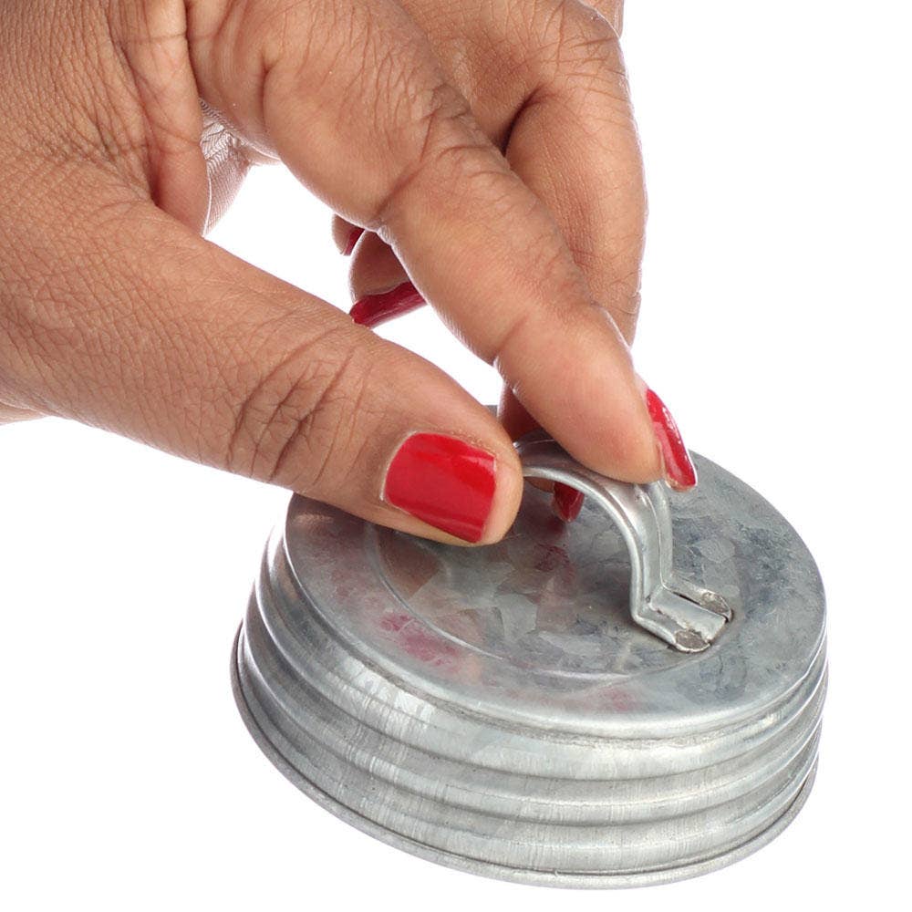 Factory Direct Craft - Wholesale Jar - Rustic Small Mouth Mason Jar Lid with Handle - Select Finish4