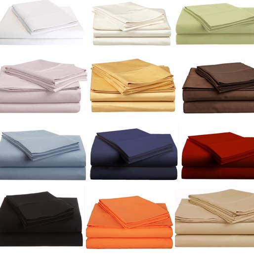 Taies d'oreiller en coton 400 fils - 16 couleurs unies pour la vente par Royal Dreams Inc.