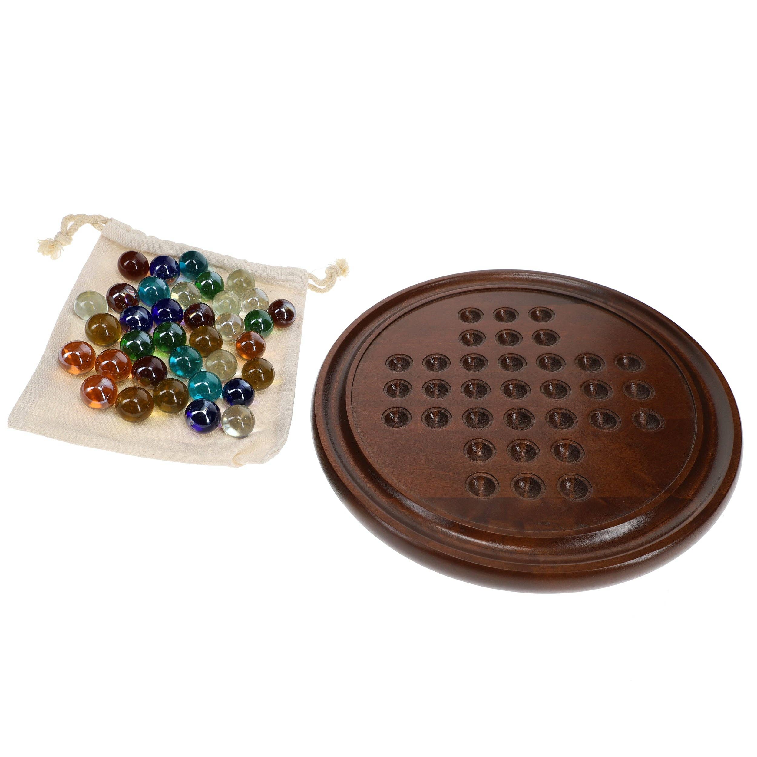 Brun Marble Solitaire-spel - 12 tum. (Tillverkad i USA) för wholesale på Faire5