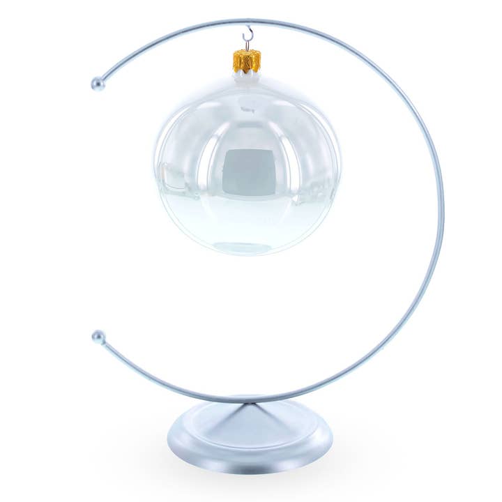 BestPysanky – Großhandel Verzierung – C-förmiger Dekoständer aus massivem Metall, 15,9 Zoll, silberfarben1