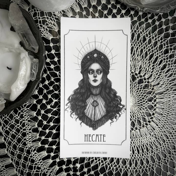 Hecate Altar Candle Stickers - Pack of 5 Vinyl Stickers for wholesale by Caitlin McCarthy Art