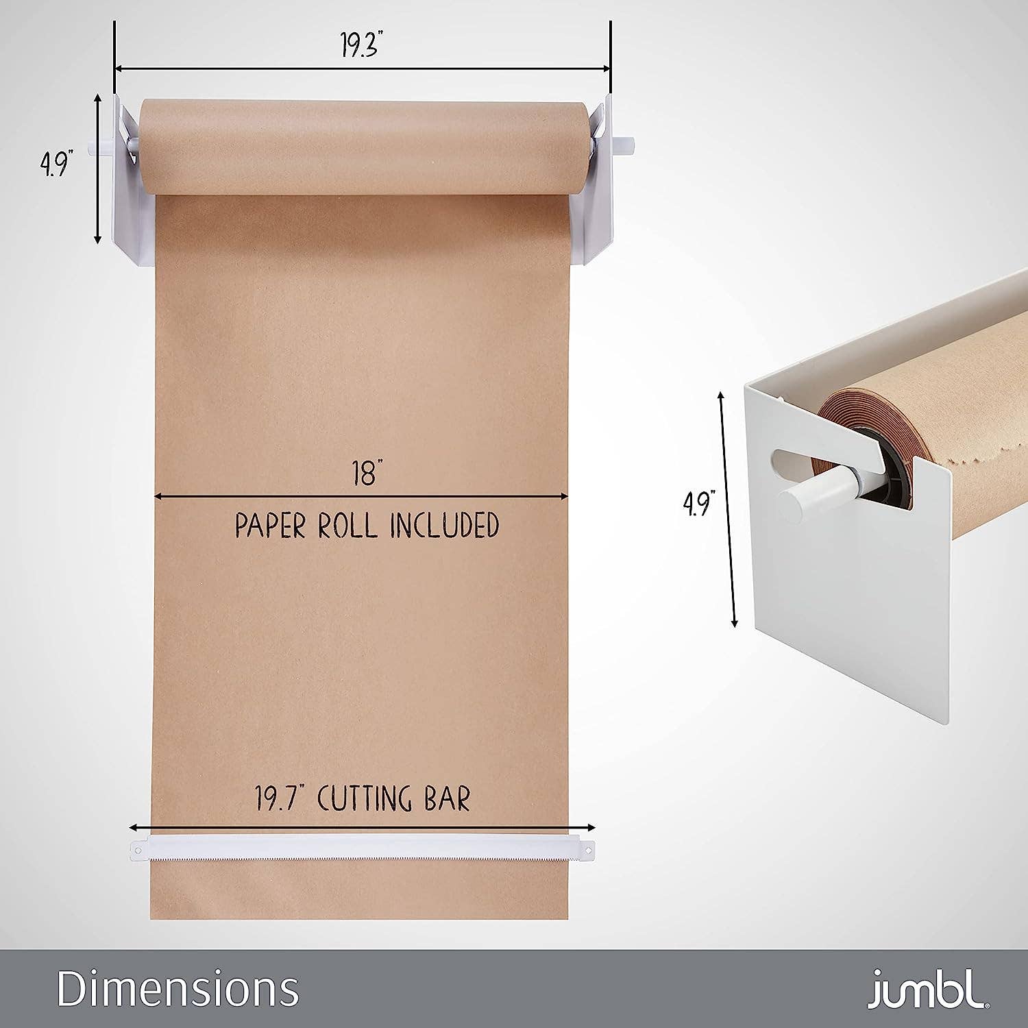 Jumbl – wholesale Paper towels – Wall Mounted Kraft Paper Dispenser with Cutter (White)8