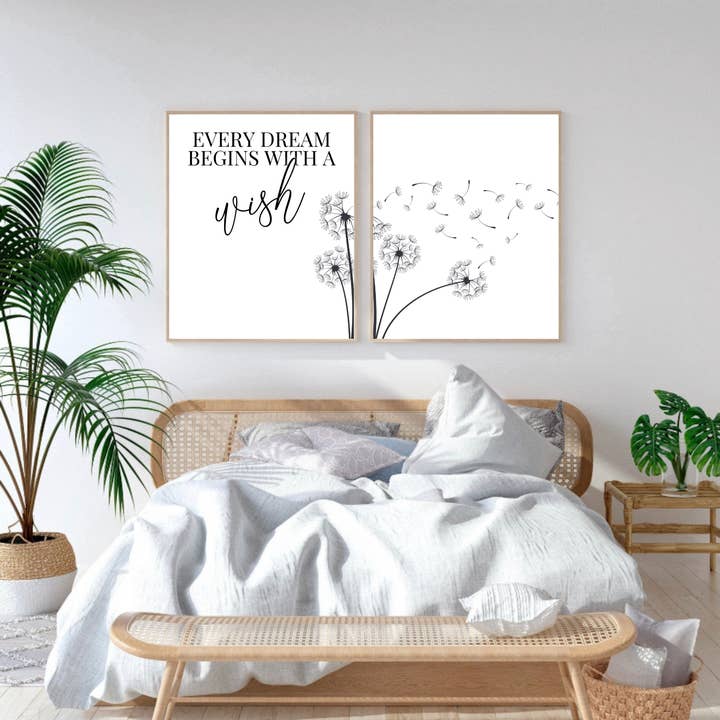 Set Of 2 Bedroom Prints, Bedroom Prints, Bedroom Decor for wholesale by PRINTD image