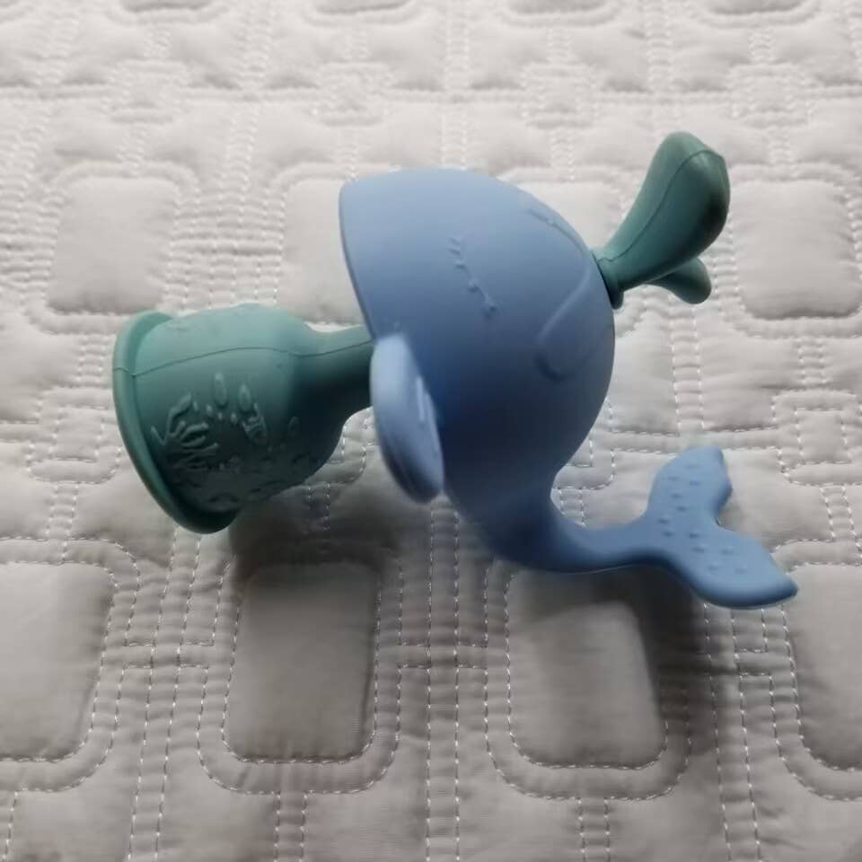 D & C TOYS - Wholesale Handheld Rattle - Baby - Whale Silicone Teether Rattle Toy1