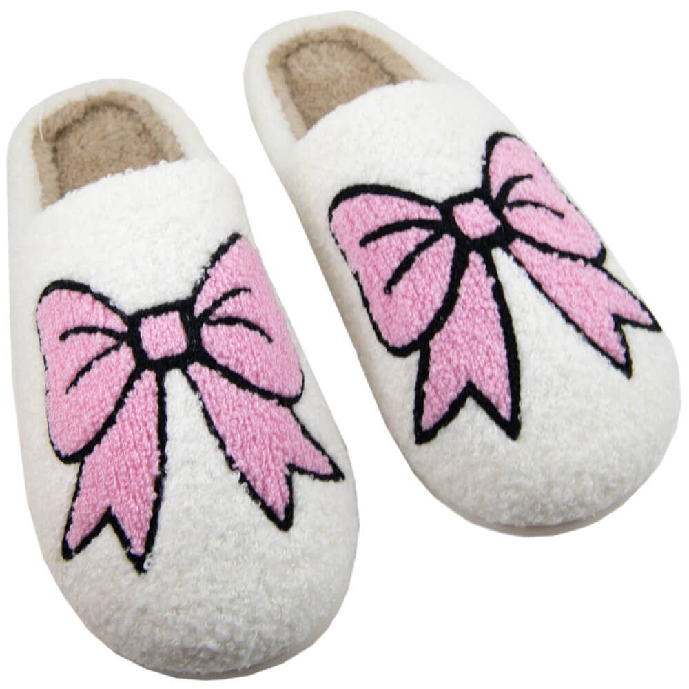 White Light Pink Bows Coquette Women's Slippers for wholesale on Faire0