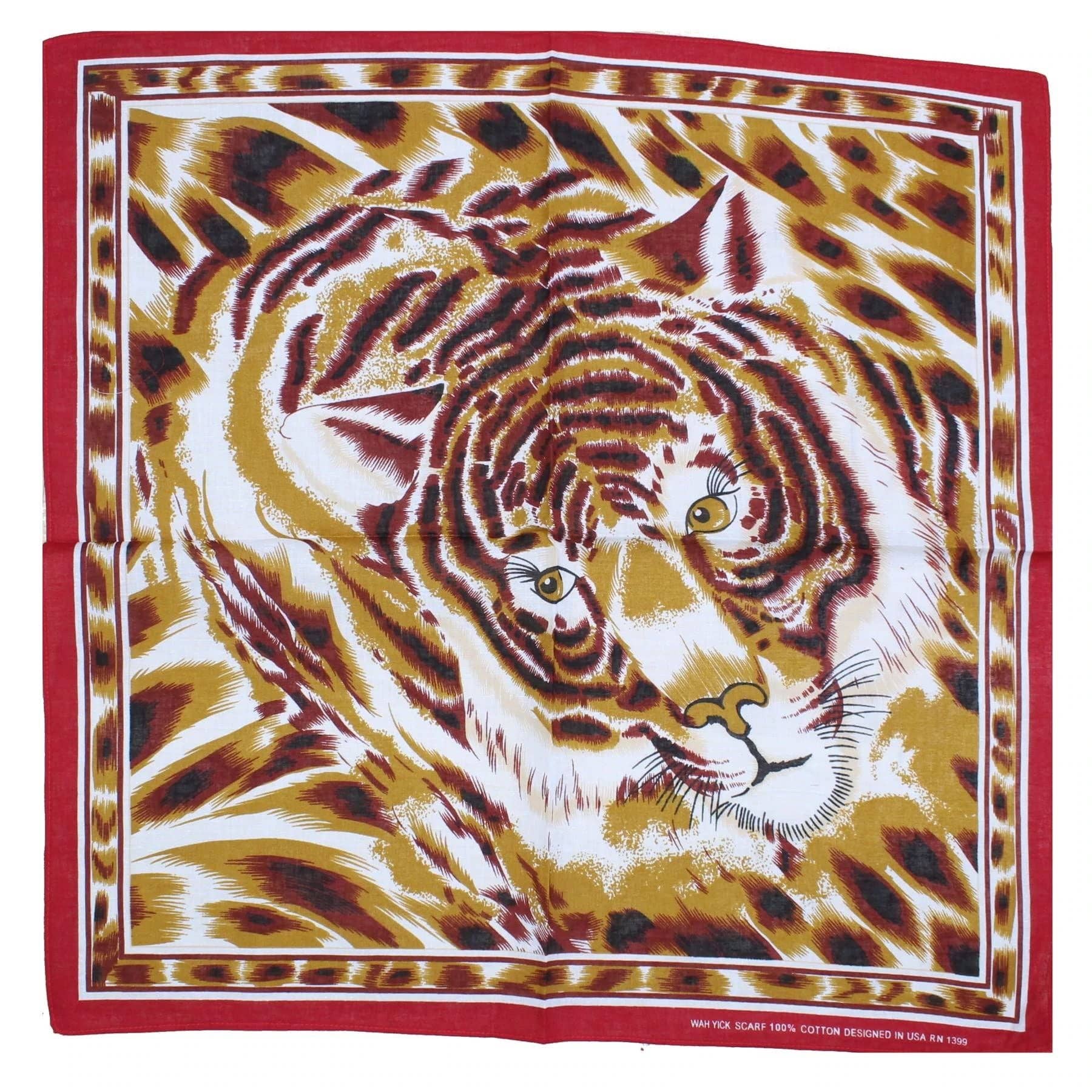 Topkids Accessories – wholesale Scarf – Women's – Hair Bandanas for Women Head Scarf Headbands Ladies Cotton Square Scarves Paisley Floral Camouflage Animal Print Leopard Tiger Neckerchief11