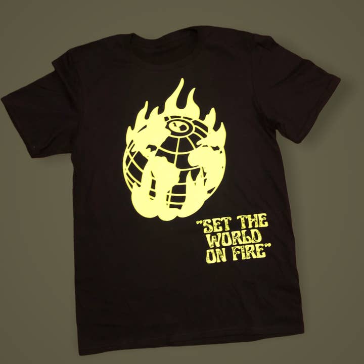 Black/Neon - “Set the World on Fire” Tees for wholesale by Desire Is Energy