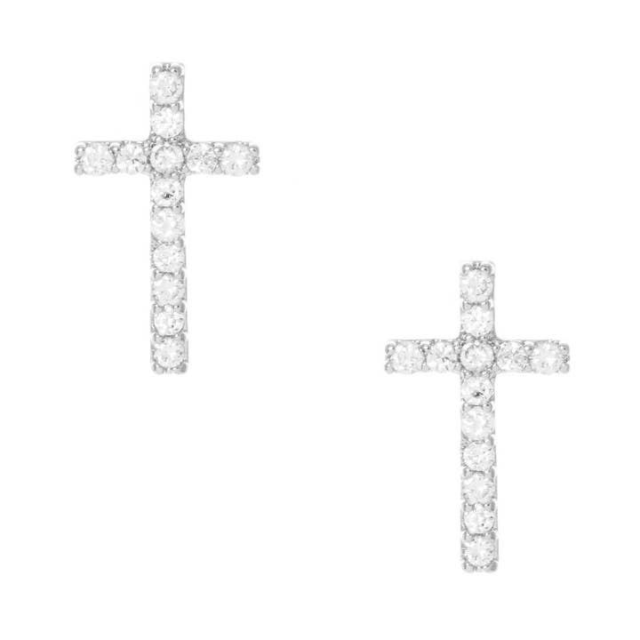 OHBOOBA DESIGN - Wholesale Stud/Post Earrings - Gold Petite Cross Stud Earrings2