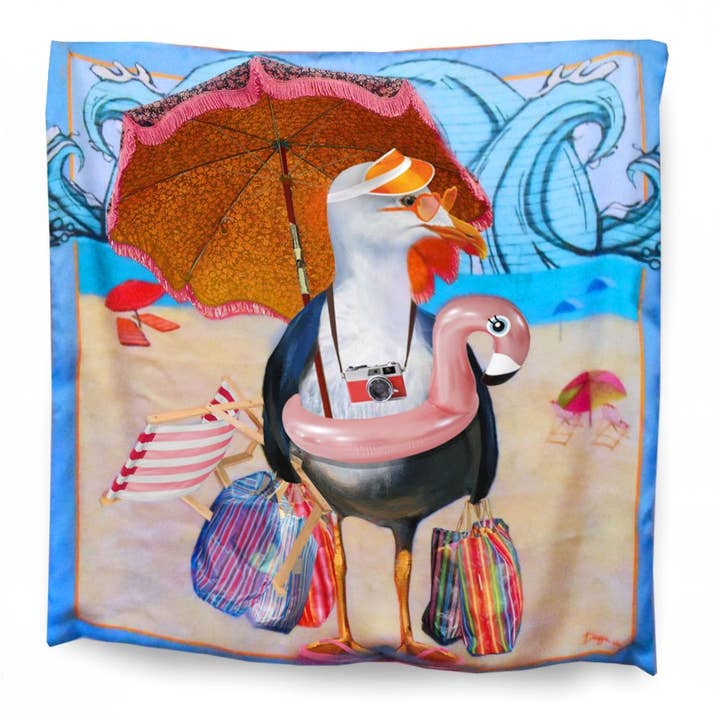 'You Are Beachy' Silk/Cotton Scarf for wholesale by Desja Vu