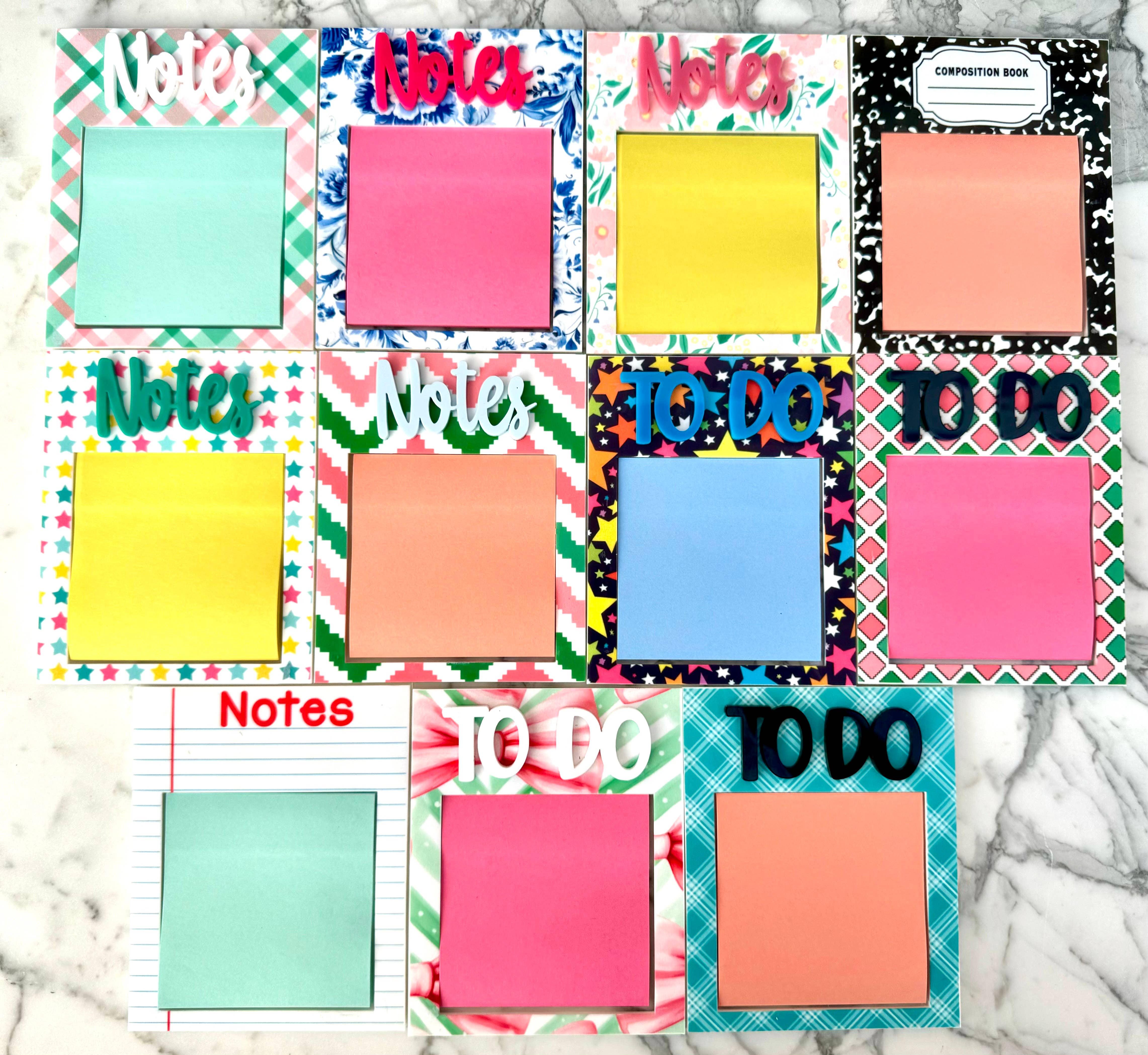 BMR Designs - Vente Notes autocollantes/post-it - Porte-notes autocollant en acrylique - Accessoires de bureau 0