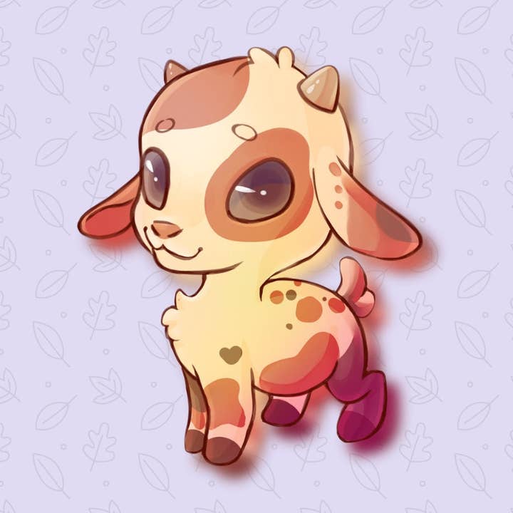 Pegatina de cabra para venta al por mayor de Mega Kawaii Cuties