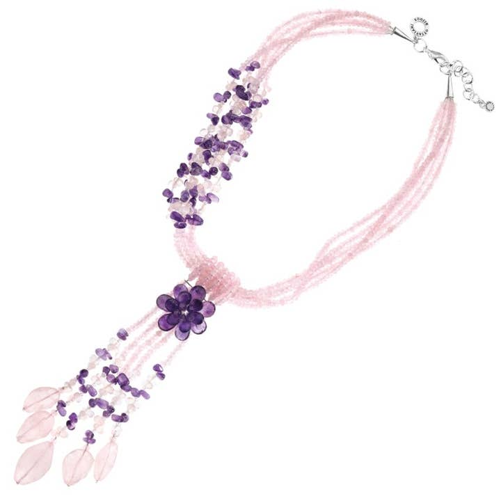 Halsketting met kwarts en amethist voor wholesale door Ottaviani