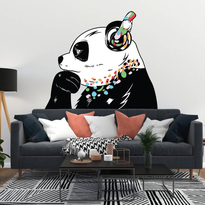 Décalcomanie inspirée du street art « Panda » de Banksy - Autocollant mural en vinyle le mieux classé pour la vente par Decords