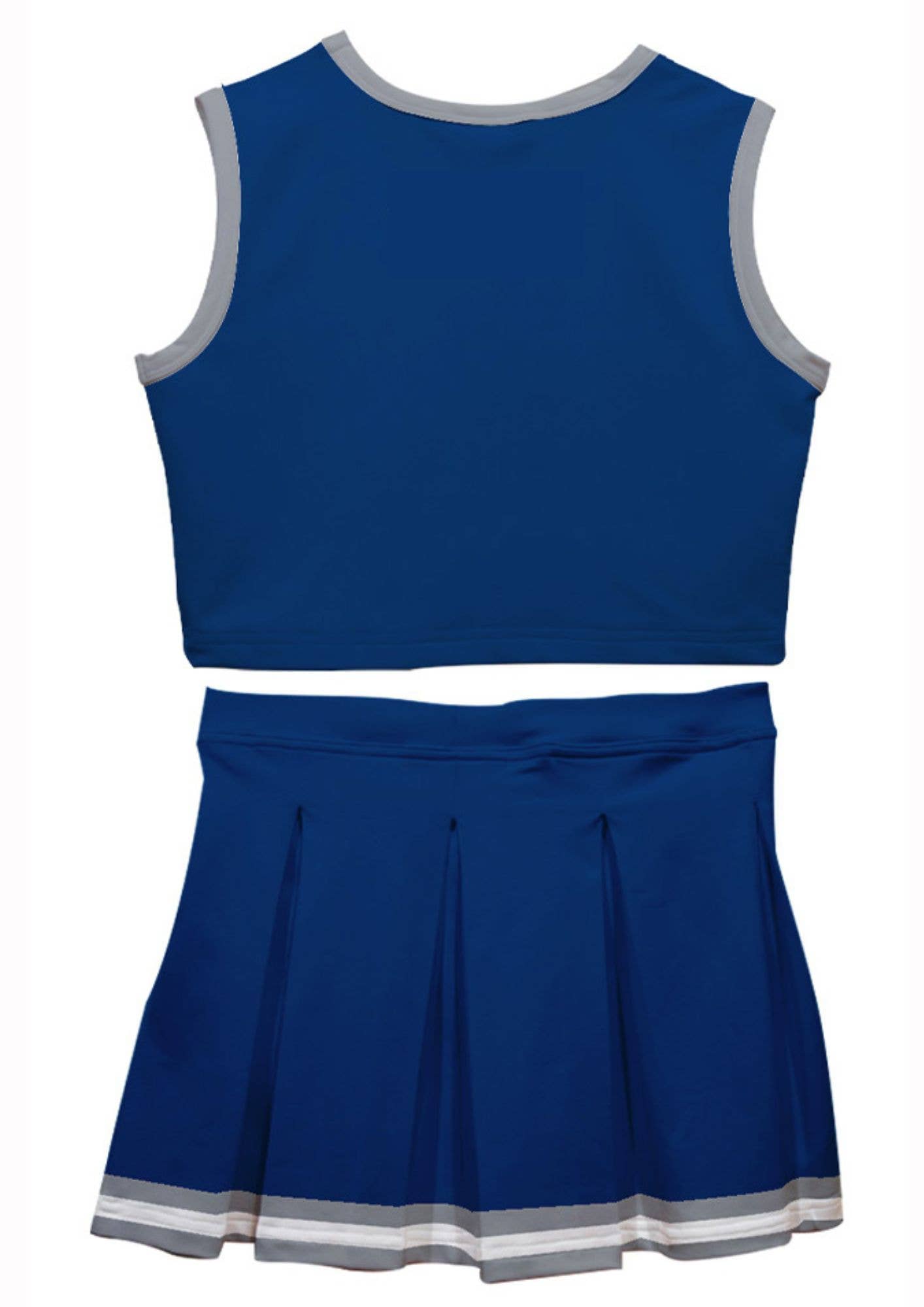 Vive La Fete - Wholesale Activewear Set - Kids - Blue White & Silver Sleeveless Cheerleader Set1
