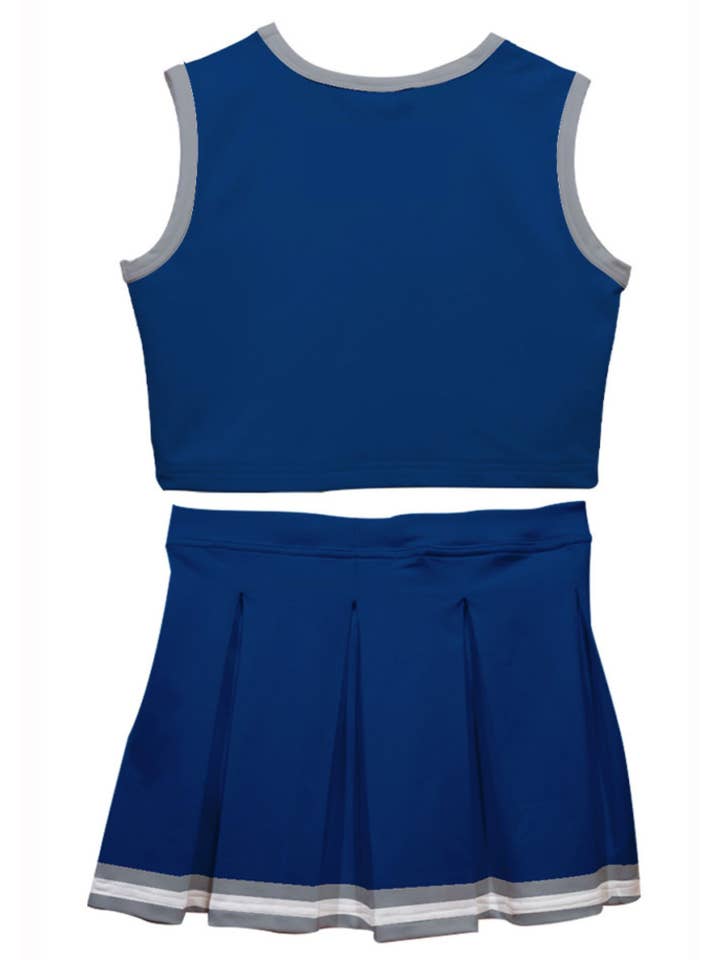 Vive La Fete - Wholesale Activewear Set - Kids - Blue White & Silver Sleeveless Cheerleader Set1