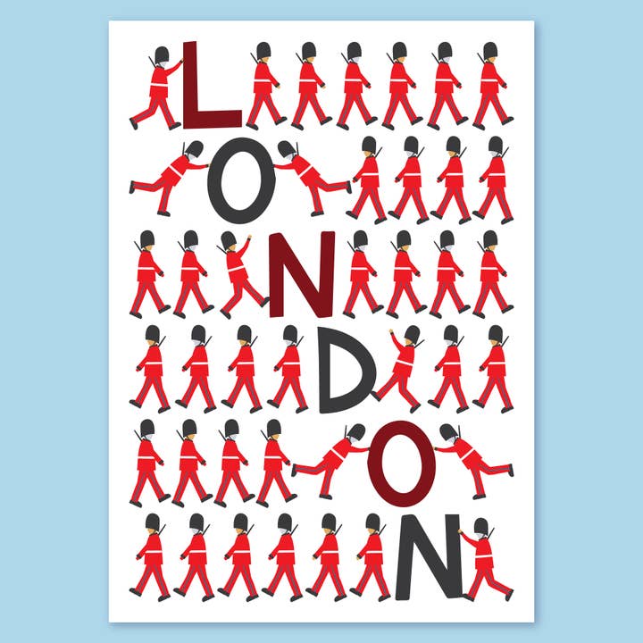 London design A4 print - London soldiers for wholesale by The Leaf Press