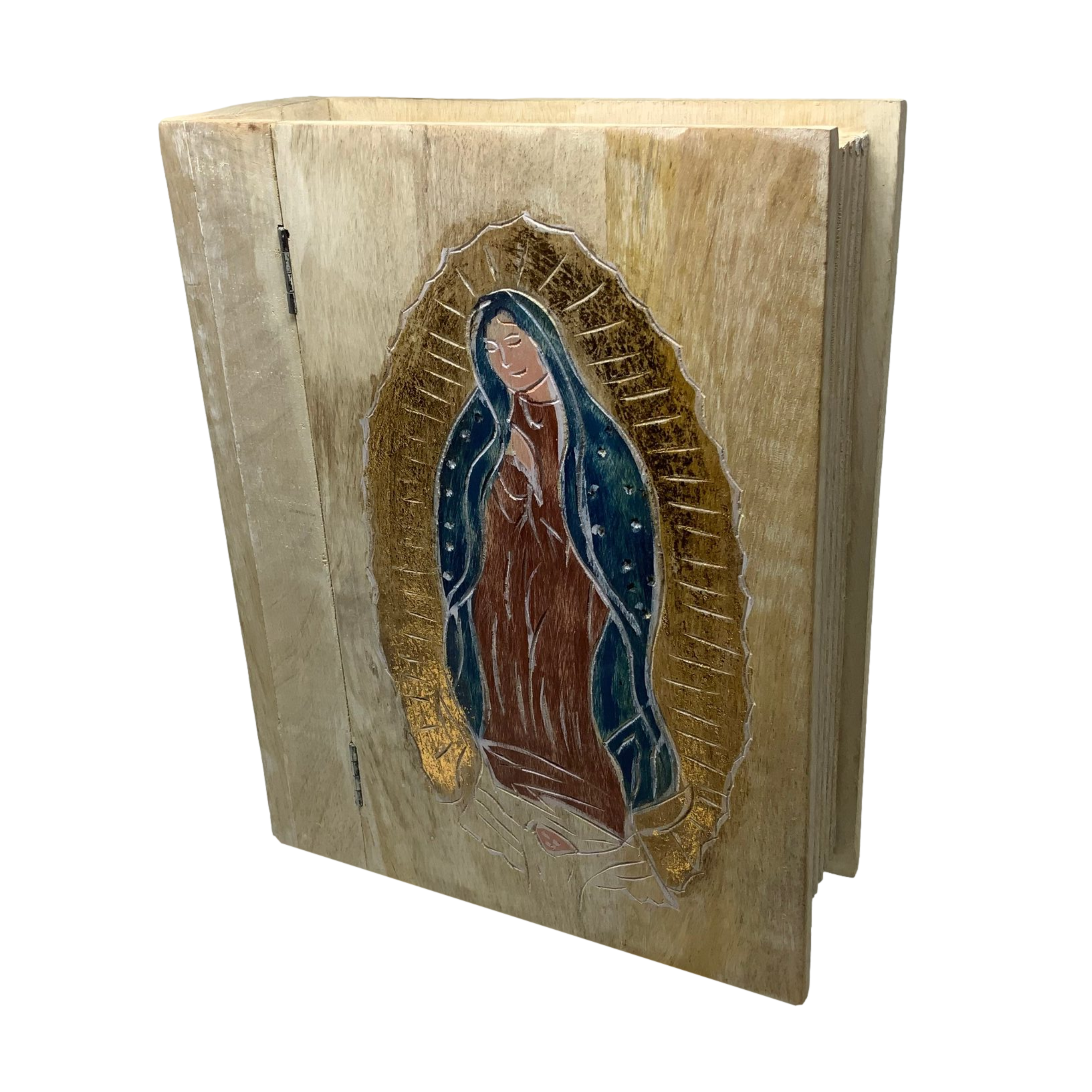 Wilco Home - Wholesale Decorative Box - Hand-Carved Virgin of Guadalupe Hinged Book Box-Dec 12th9