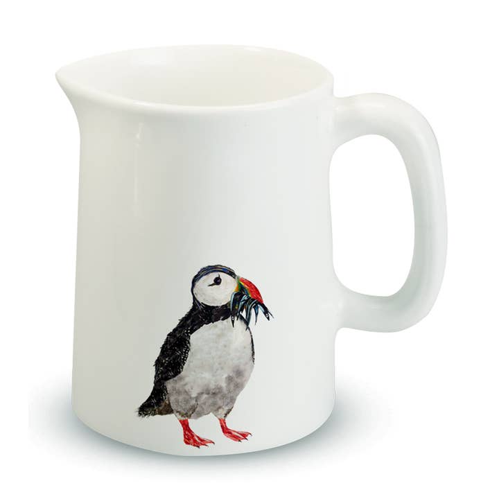 Chloe Gardner - Wholesale Jug - 1/4 Pint Puffin with Fish Jug0
