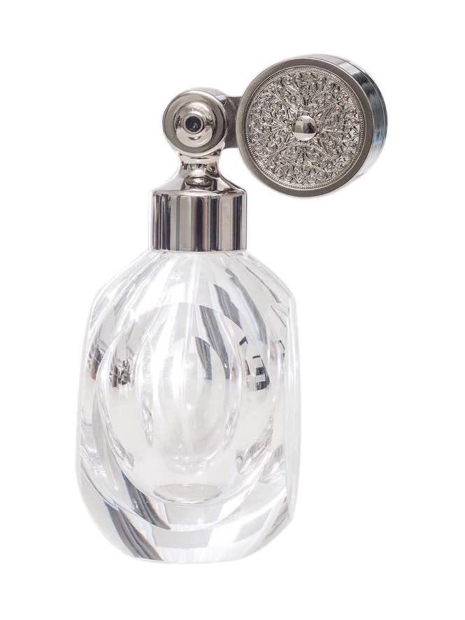 Palladiumbeschichteter Escale-Montage Würfelförmiges Parfümfläschchen aus klarem Kristallglas für den Großhandel von MARCEL FRANCK