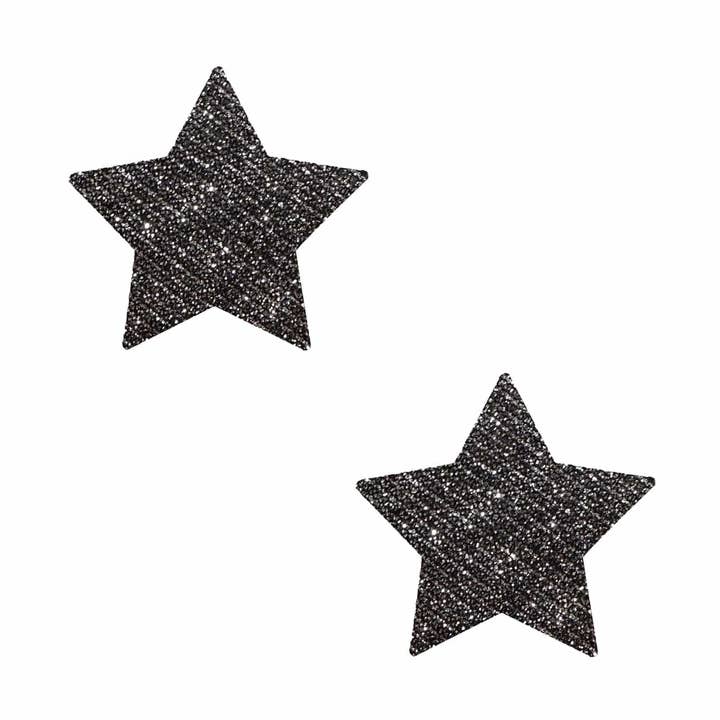 Black Ballerina Bling Glitter Star Body Stickers 6PK for wholesale by Neva Nude