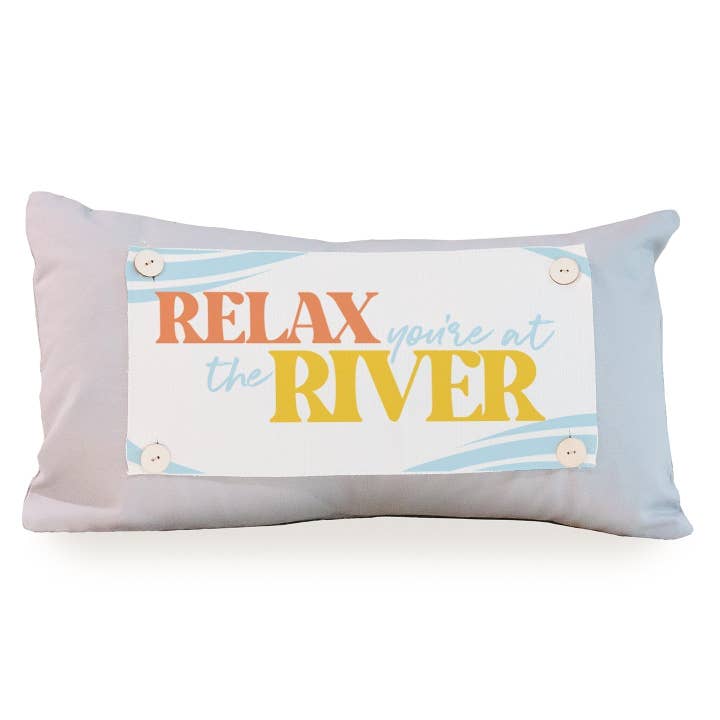 Slap af du er ved floden Lumbar Pillow Swap for engroshandel hos LuckyBird Apparel and Home