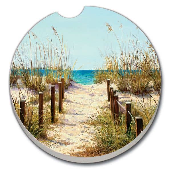 CounterArt/Highland Home/Thirstystone/CoasterStone - Wholesale Car Coaster - Unisex - Path To The Ocean Bulk Stone Car Coaster-NO PACKAGING
