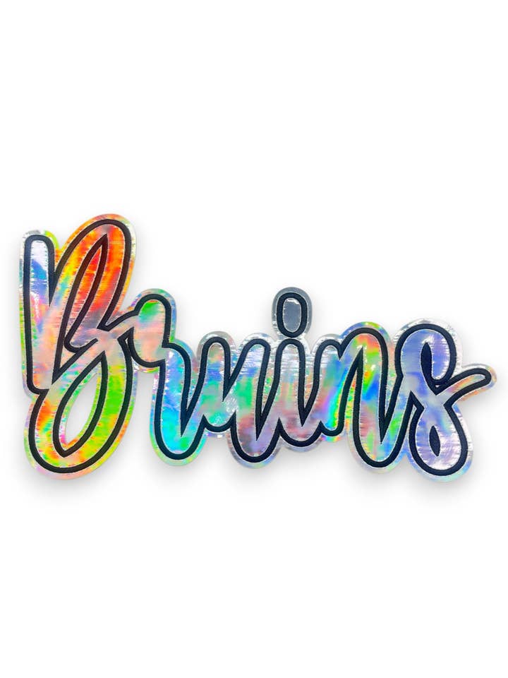 Argent Cursif Métallique Bruins....Patches Uniquement pour la vente par 6j Threads LLC