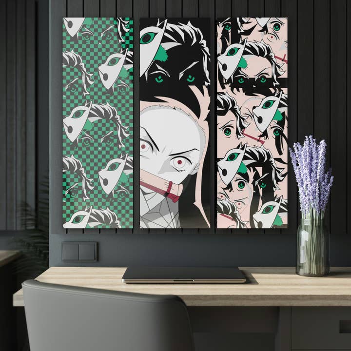 Triptyque en acrylique résistant à l'eau Tan-ish Nezu-ish Anime (vis d'installation incluses) pour la vente par Buy Martian Merch™