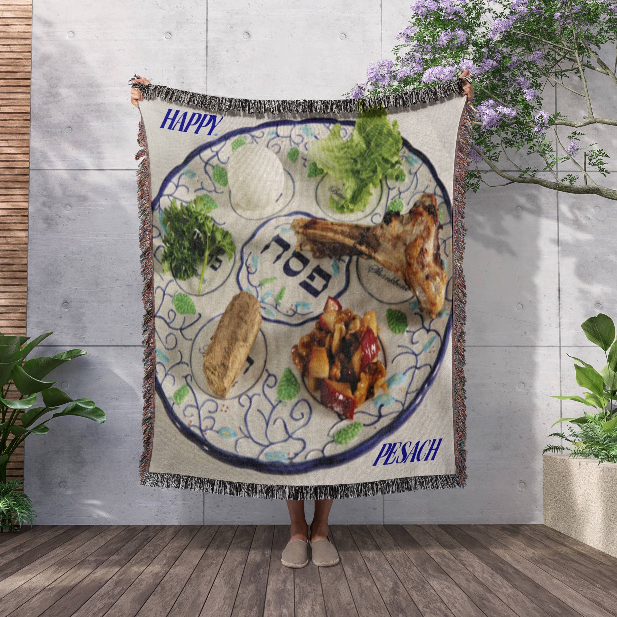 3dRose - Wholesale Throw Blanket - 3dRose, Pesach Plate With Passover Foods, Blanket2