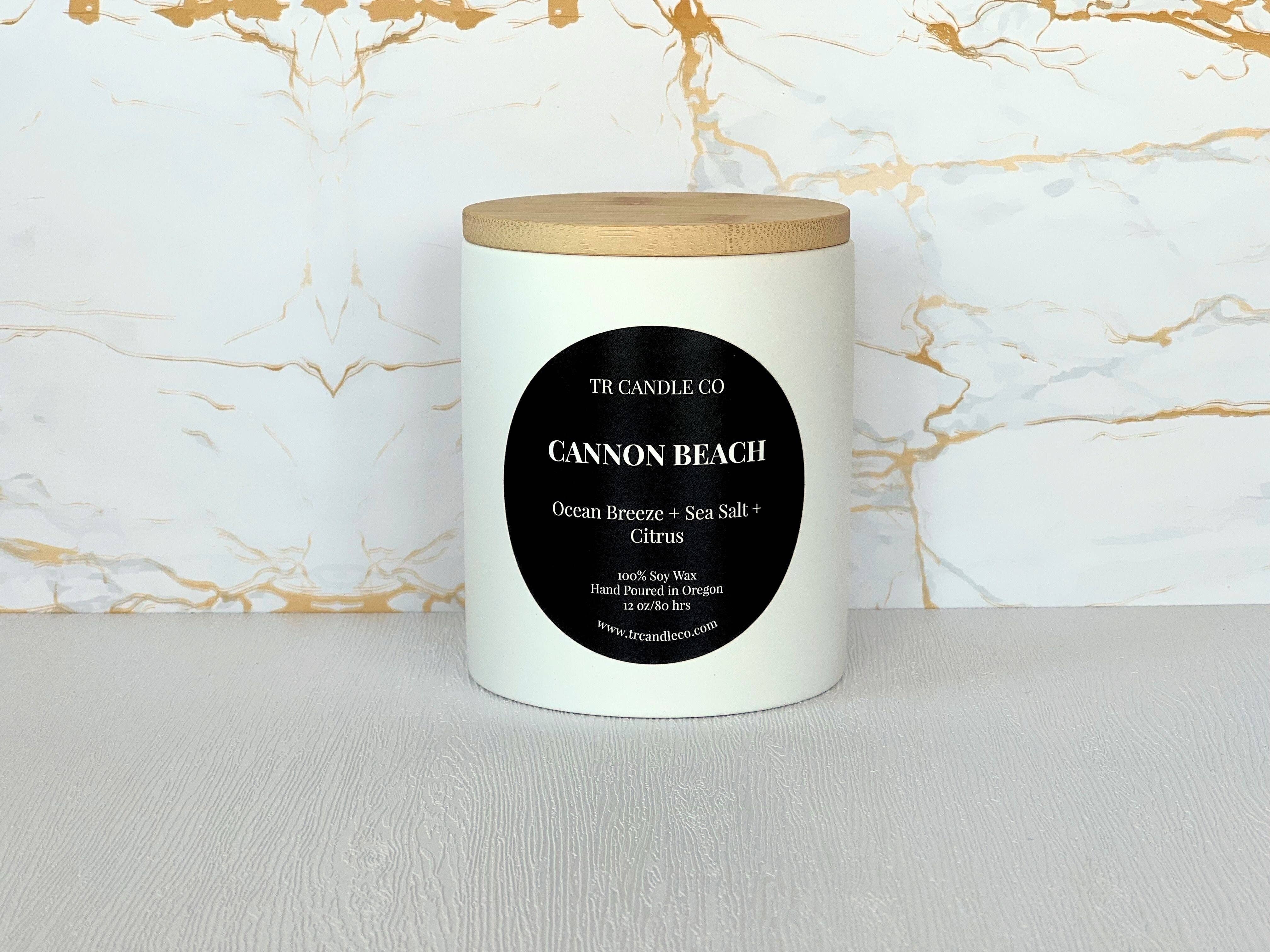 TR Candle Co - Wholesale Jar/Filled Candle - Cannon Beach 12 oz- White Jar2