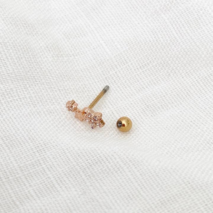Blush & Co - Wholesale Single earring - Galaxy of Stars Rose Gold Barbell Earring1