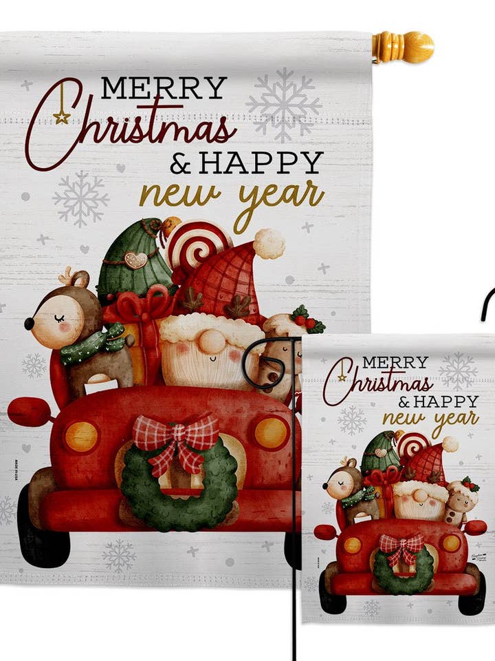 Flag Santa Ride Christmas New Year Gnome Garden House for wholesale by Two Group Flag Co