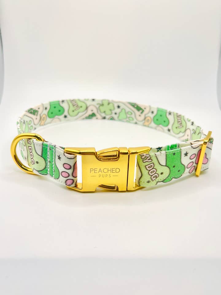 Gelukkige Hondenhalsband | St. Patrick's Day Huisdieraccessoire voor wholesale door Peached Pups