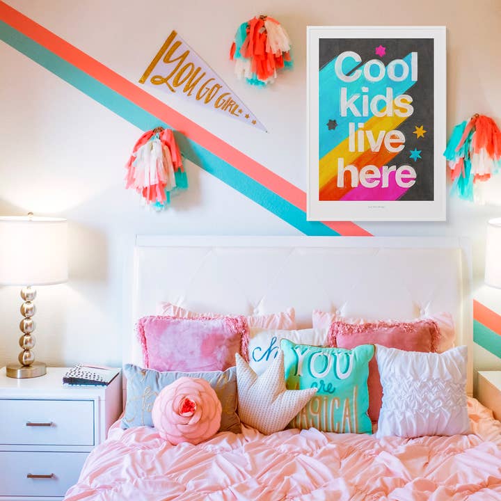 Just Cool Design - Wholesale Art Print - Cool Kids Live Here | A4–A3 Bold Typographic Print2