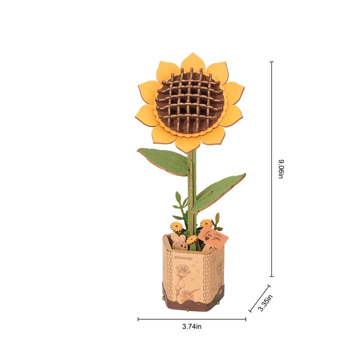 Hands Craft - Wholesale Puzzle - Kids - 3D Wooden Flower Puzzles: Sunflower1